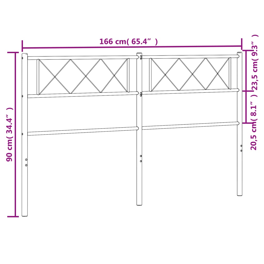 Vervangend hoofdbord 160 cm metaal zwart is nu te koop bij PeponiXL, paradijselijk wonen!
