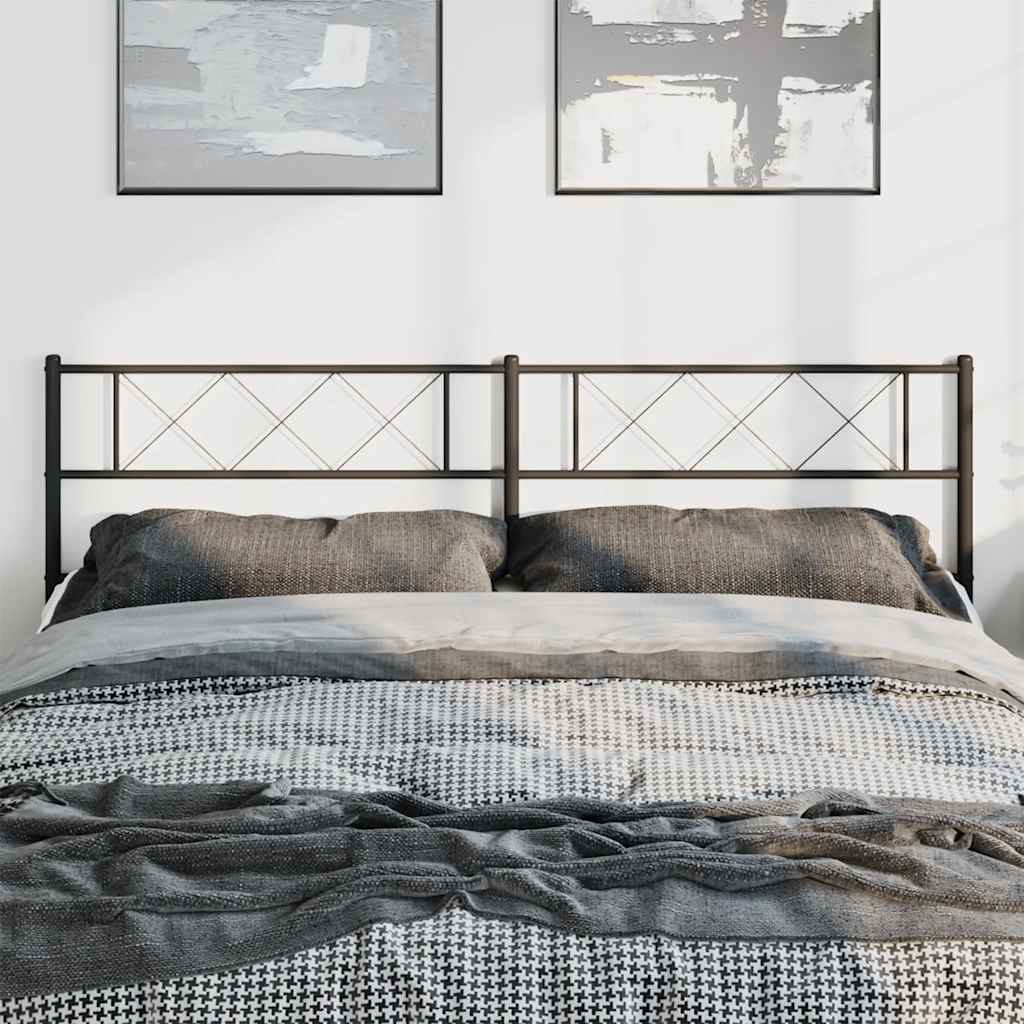 Vervangend hoofdbord 193 cm metaal zwart is nu te koop bij PeponiXL, paradijselijk wonen!