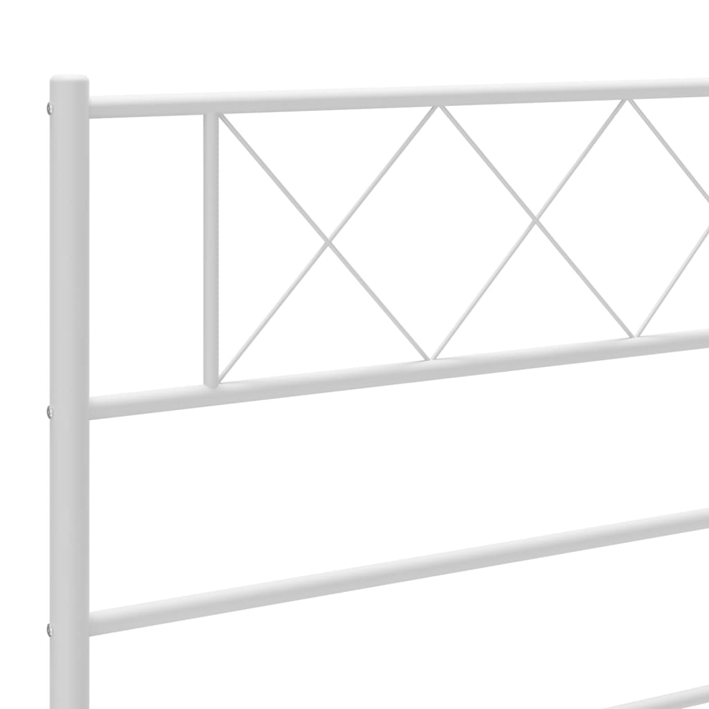 Bedframe met hoofdbord metaal wit 90x190 cm is nu te koop bij PeponiXL, paradijselijk wonen!
