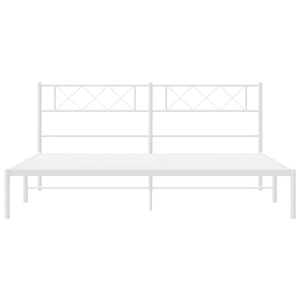 Bedframe met hoofdbord metaal wit 180x200 cm is nu te koop bij PeponiXL, paradijselijk wonen!