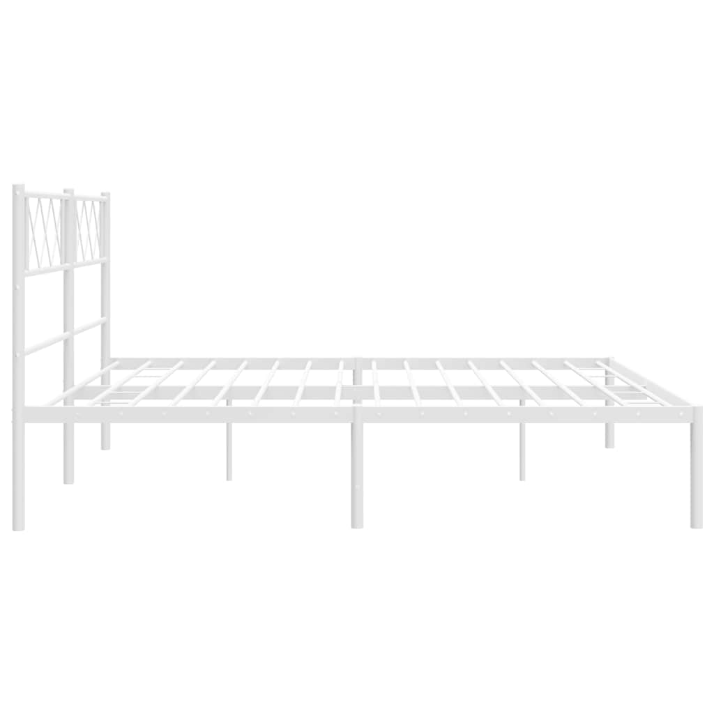 Bedframe met hoofdbord metaal wit 183x213 cm is nu te koop bij PeponiXL, paradijselijk wonen!