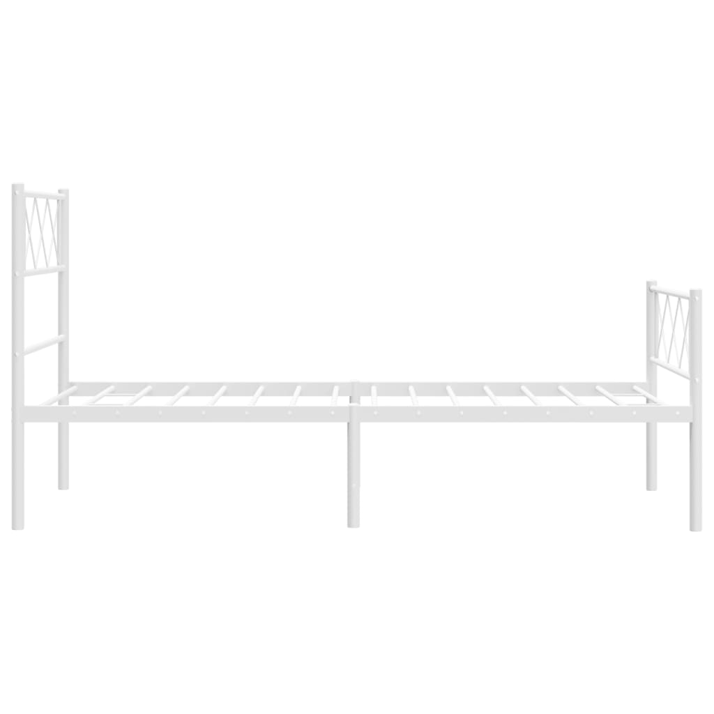 Bedframe met hoofd- en voeteneinde metaal wit 80x200 cm is nu te koop bij PeponiXL, paradijselijk wonen!