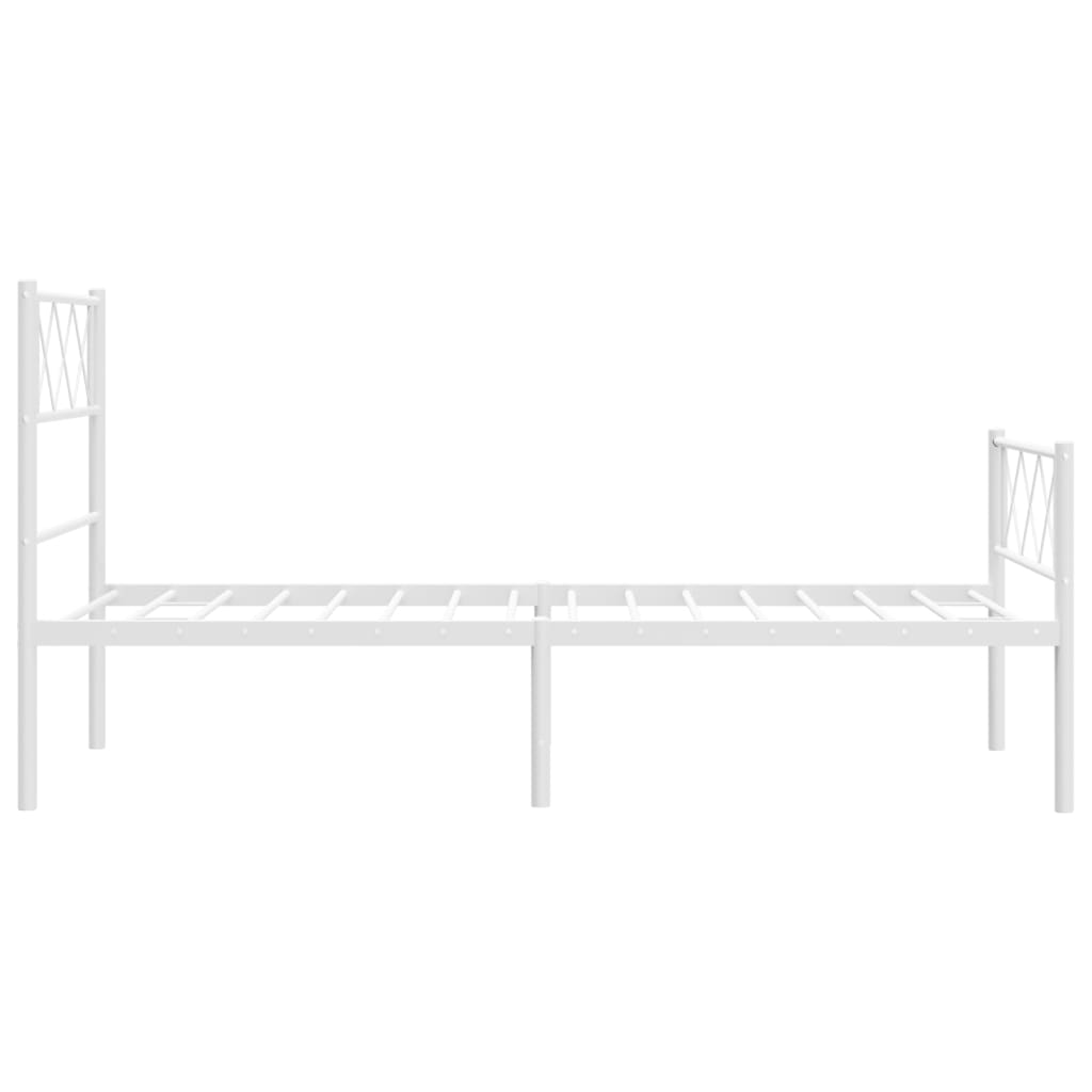 Bedframe met hoofd- en voeteneinde metaal wit 90x200 cm is nu te koop bij PeponiXL, paradijselijk wonen!