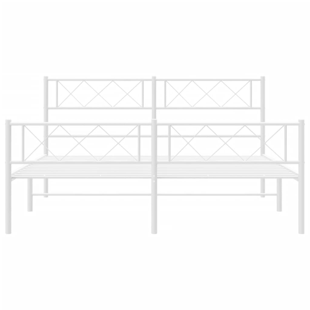 Bedframe met hoofd- en voeteneinde metaal wit 120x200 cm is nu te koop bij PeponiXL, paradijselijk wonen!