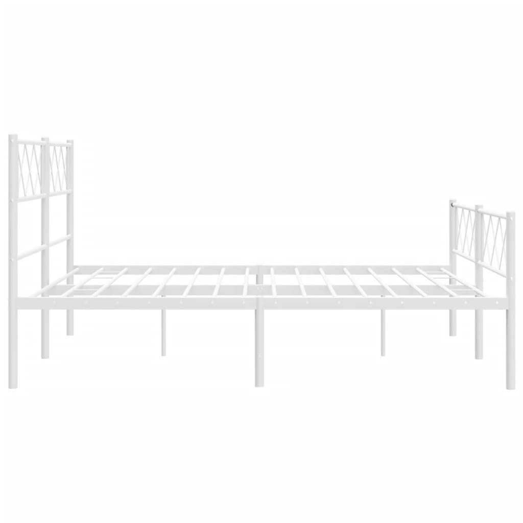 Bedframe met hoofd- en voeteneinde metaal wit 120x200 cm is nu te koop bij PeponiXL, paradijselijk wonen!