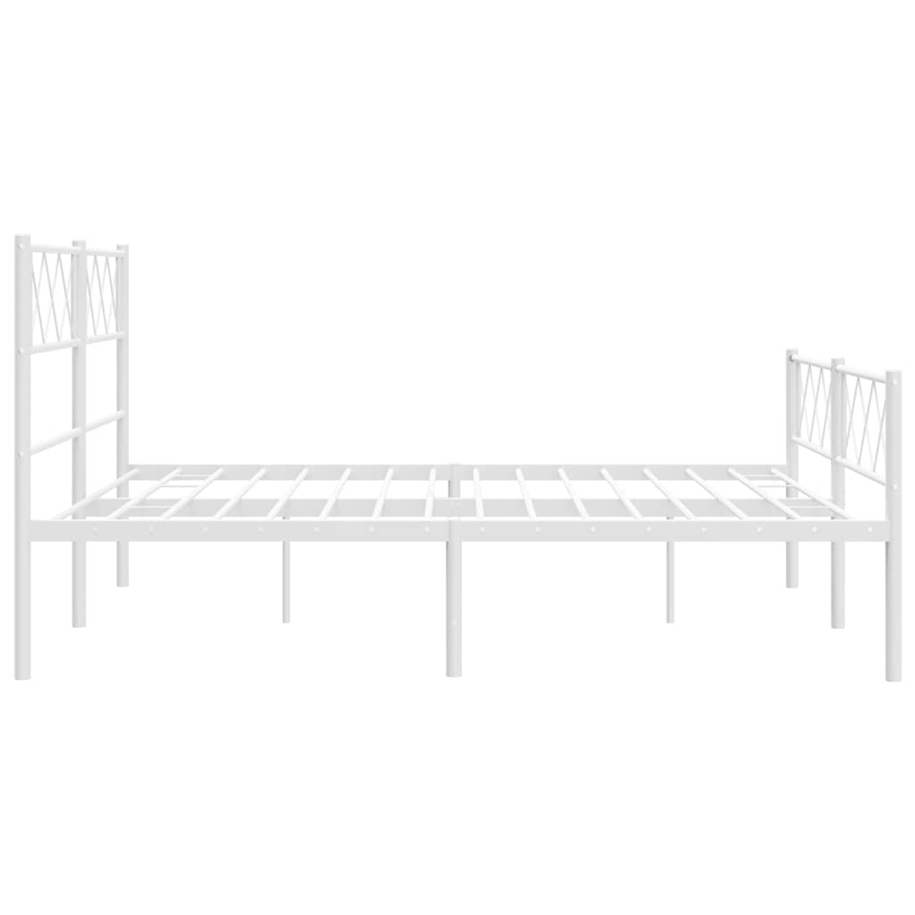 Bedframe met hoofd- en voeteneinde metaal wit 150x200 cm is nu te koop bij PeponiXL, paradijselijk wonen!