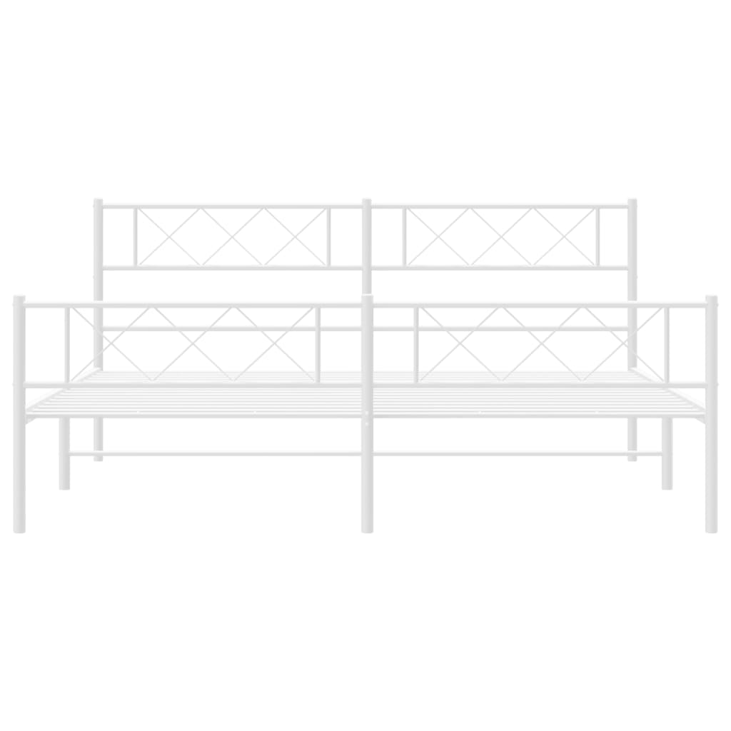 Bedframe met hoofd- en voeteneinde metaal wit 183x213 cm is nu te koop bij PeponiXL, paradijselijk wonen!