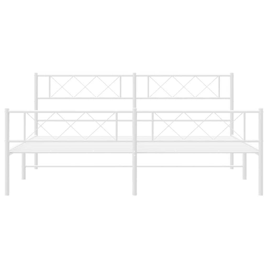 Bedframe met hoofd- en voeteneinde metaal wit 183x213 cm is nu te koop bij PeponiXL, paradijselijk wonen!