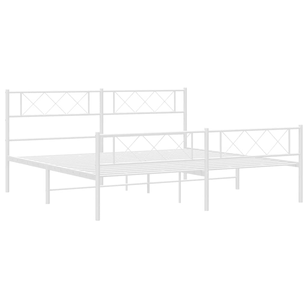 Bedframe met hoofd- en voeteneinde metaal wit 183x213 cm is nu te koop bij PeponiXL, paradijselijk wonen!