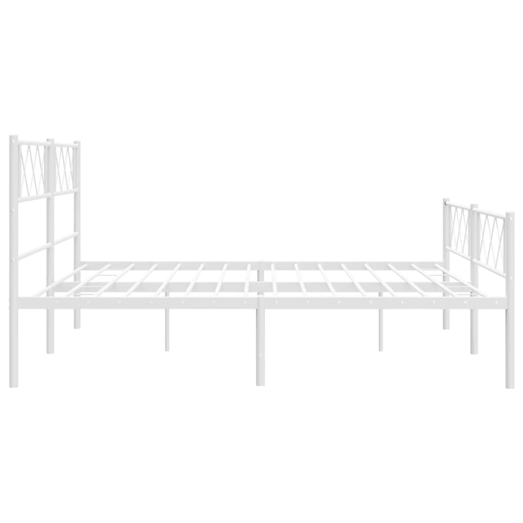 Bedframe met hoofd- en voeteneinde metaal wit 200x200 cm is nu te koop bij PeponiXL, paradijselijk wonen!