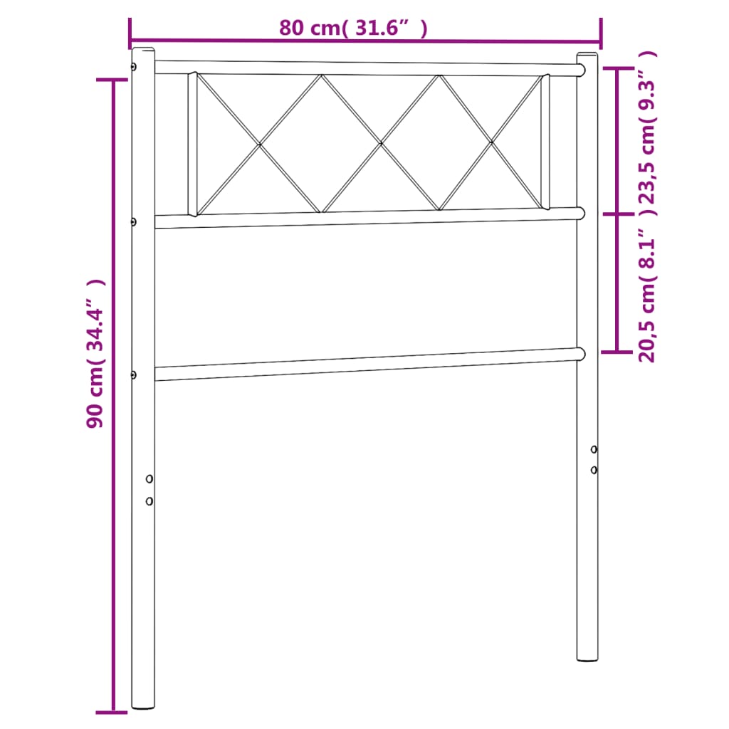 Vervangend hoofdbord 75 cm metaal wit is nu te koop bij PeponiXL, paradijselijk wonen!