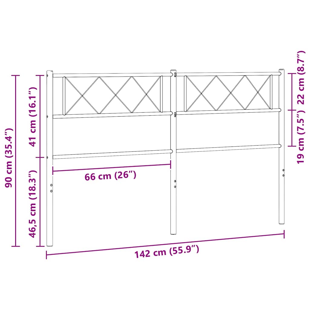 Vervangend hoofdbord 135 cm metaal wit is nu te koop bij PeponiXL, paradijselijk wonen!