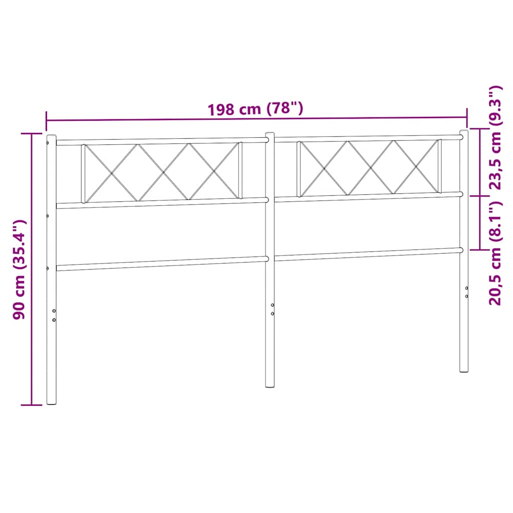 Vervangend hoofdbord 193 cm metaal wit is nu te koop bij PeponiXL, paradijselijk wonen!