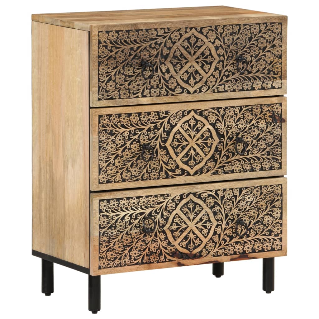 Bijzetkasten 2 st 60x33x75 cm massief mangohout is nu te koop bij PeponiXL, paradijselijk wonen!