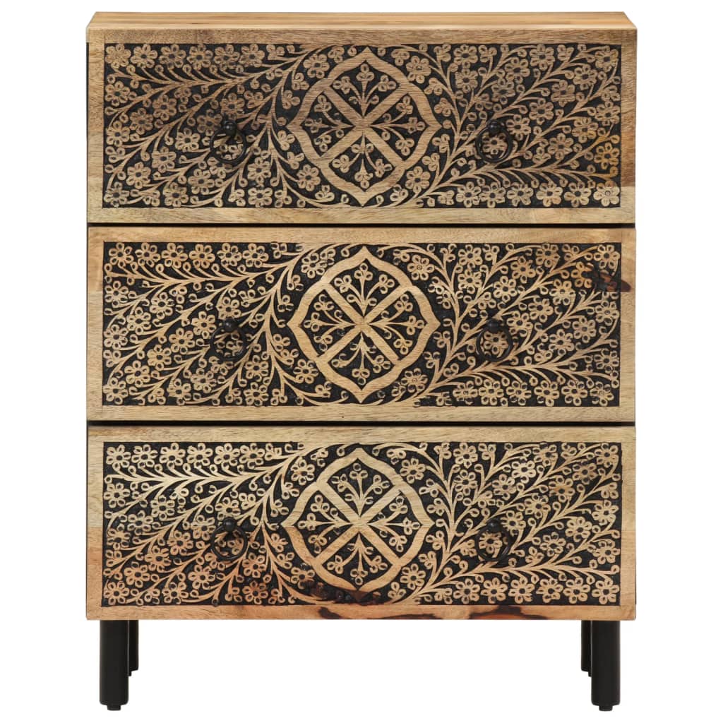 Bijzetkasten 2 st 60x33x75 cm massief mangohout is nu te koop bij PeponiXL, paradijselijk wonen!