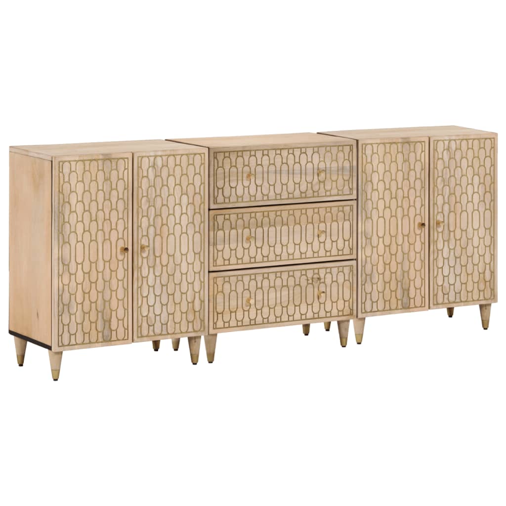 Bijzetkasten 3 st 60x33x75 cm massief mangohout is nu te koop bij PeponiXL, paradijselijk wonen!