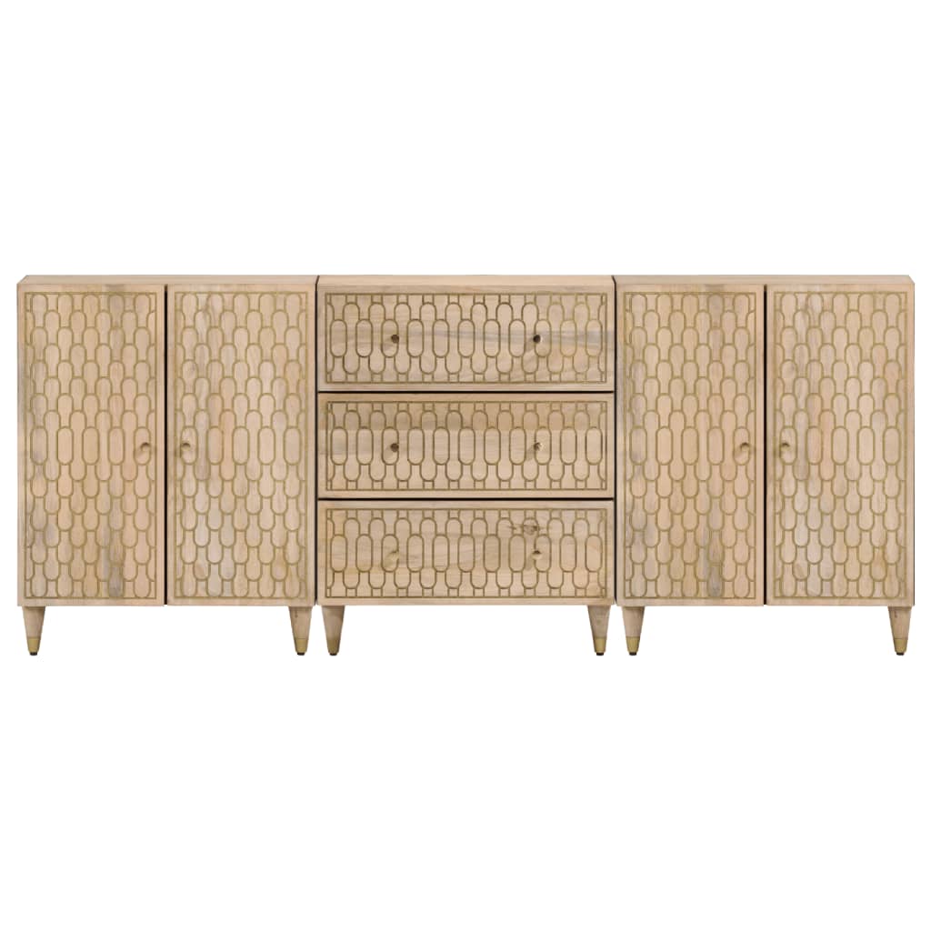 Bijzetkasten 3 st 60x33x75 cm massief mangohout is nu te koop bij PeponiXL, paradijselijk wonen!