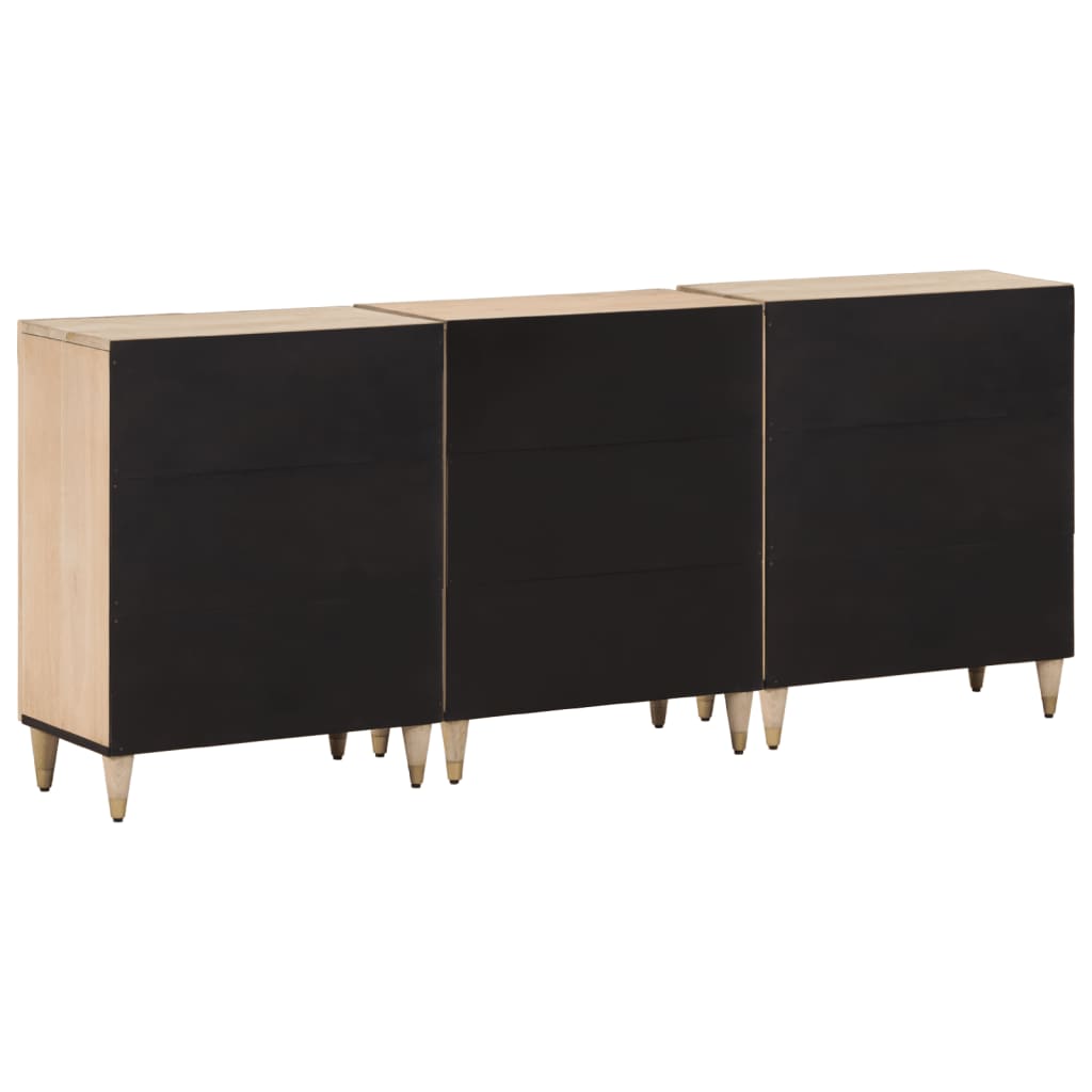 Bijzetkasten 3 st 60x33x75 cm massief mangohout is nu te koop bij PeponiXL, paradijselijk wonen!