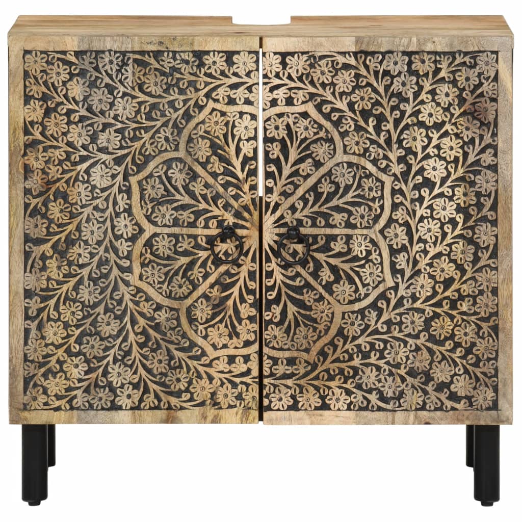 2-delige Badkamermeubelset massief mangohout is nu te koop bij PeponiXL, paradijselijk wonen!