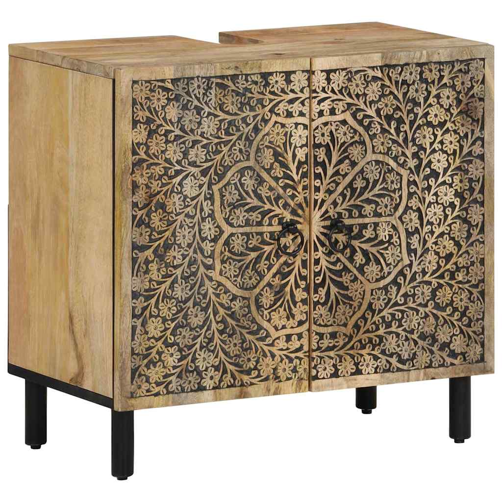 5-delige Badkamermeubelset massief mangohout is nu te koop bij PeponiXL, paradijselijk wonen!