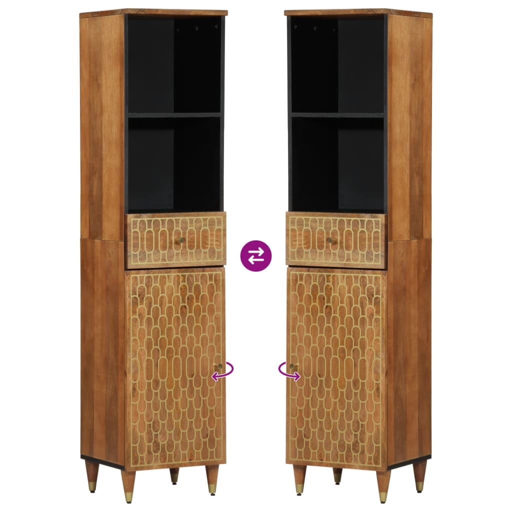 3-delige Badkamermeubelset massief mangohout is nu te koop bij PeponiXL, paradijselijk wonen!