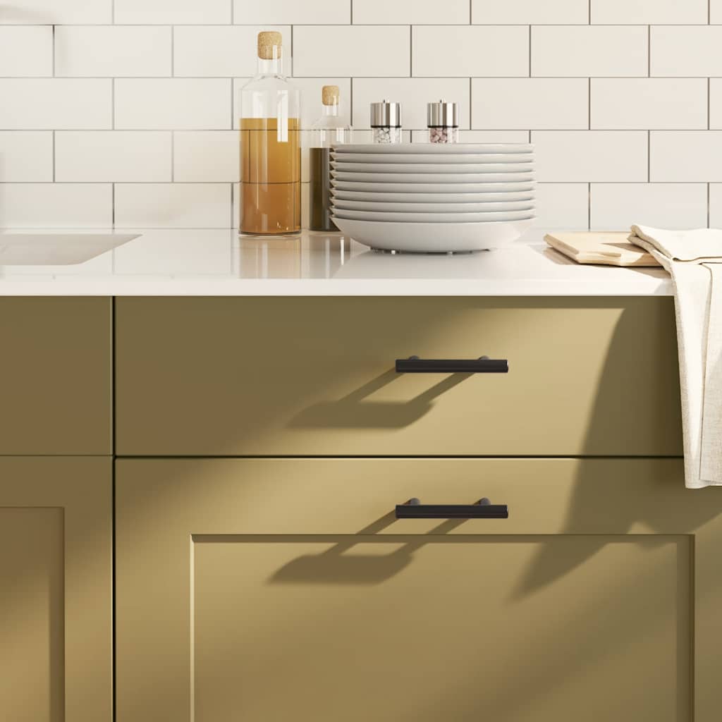 Handvatten 10 st 64 mm roestvrij staal zwart is nu te koop bij PeponiXL, paradijselijk wonen!