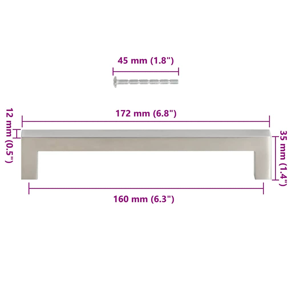 Handvatten 10 st 160 mm roestvrij staal zilverkleurig is nu te koop bij PeponiXL, paradijselijk wonen!