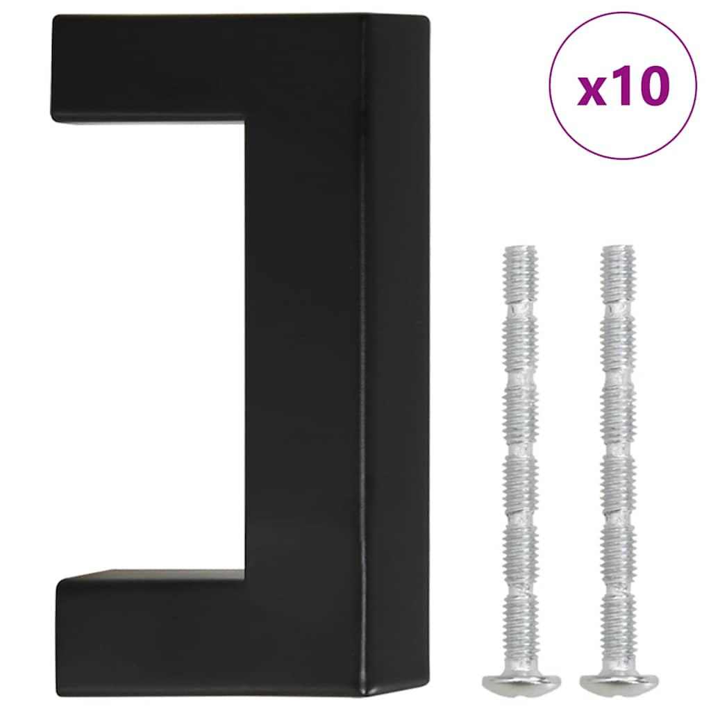 Handvatten 10 st 64 mm roestvrij staal zwart is nu te koop bij PeponiXL, paradijselijk wonen!