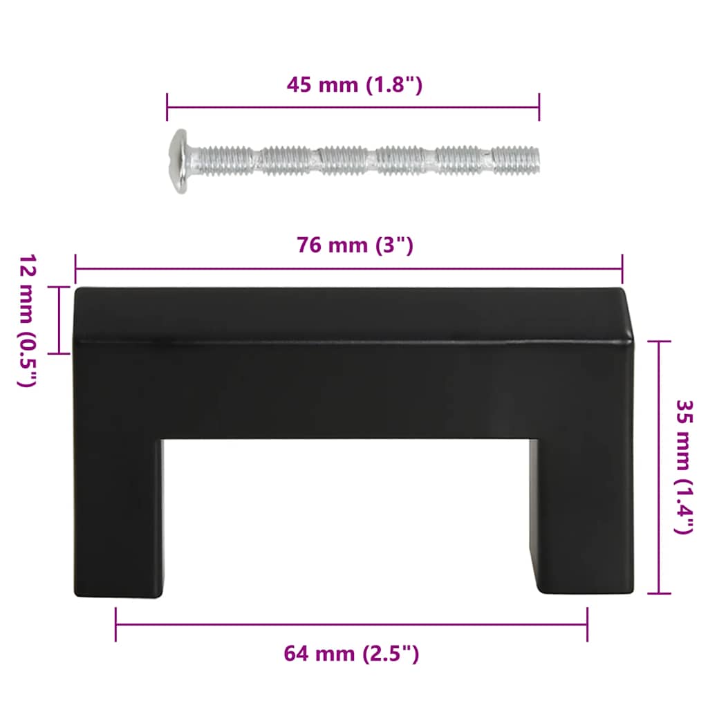Handvatten 10 st 64 mm roestvrij staal zwart is nu te koop bij PeponiXL, paradijselijk wonen!