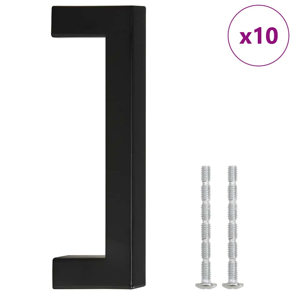 Handvatten 10 st 96 mm roestvrij staal zwart is nu te koop bij PeponiXL, paradijselijk wonen!