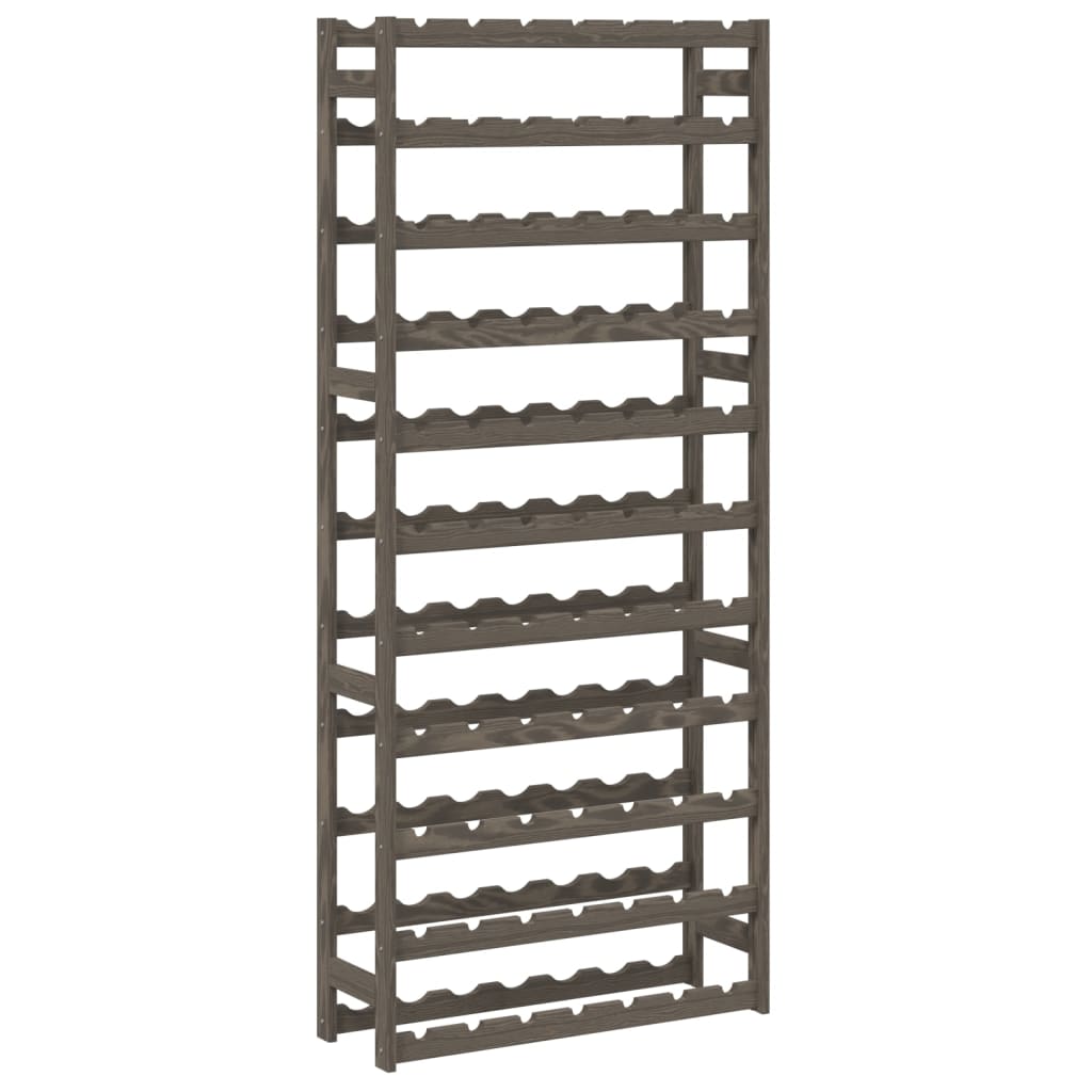 Wijnrek voor 77 flessen massief grenenhout grijs is nu te koop bij PeponiXL, paradijselijk wonen!