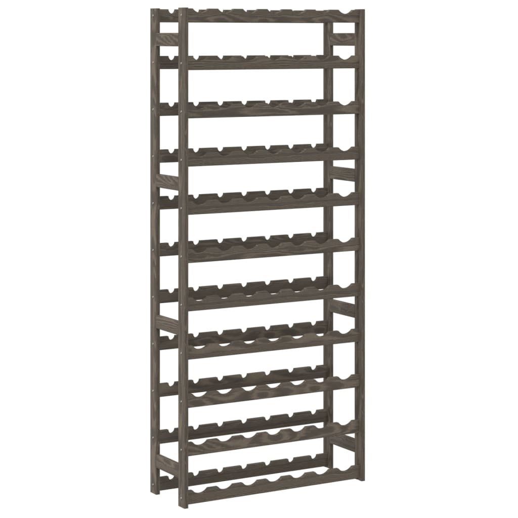 Wijnrek voor 77 flessen massief grenenhout grijs is nu te koop bij PeponiXL, paradijselijk wonen!