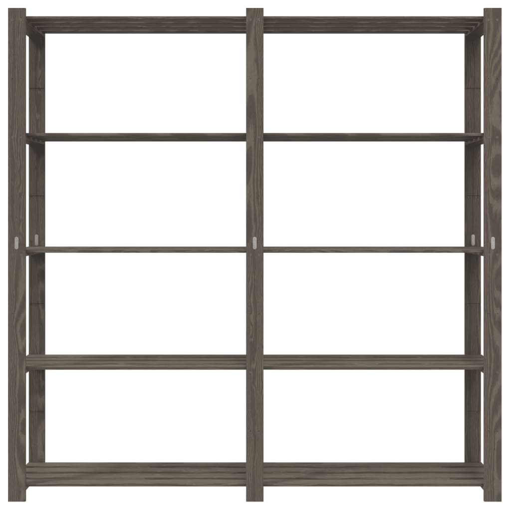 Opbergrek 5-laags 170x38x170 cm massief grenenhout grijs is nu te koop bij PeponiXL, paradijselijk wonen!