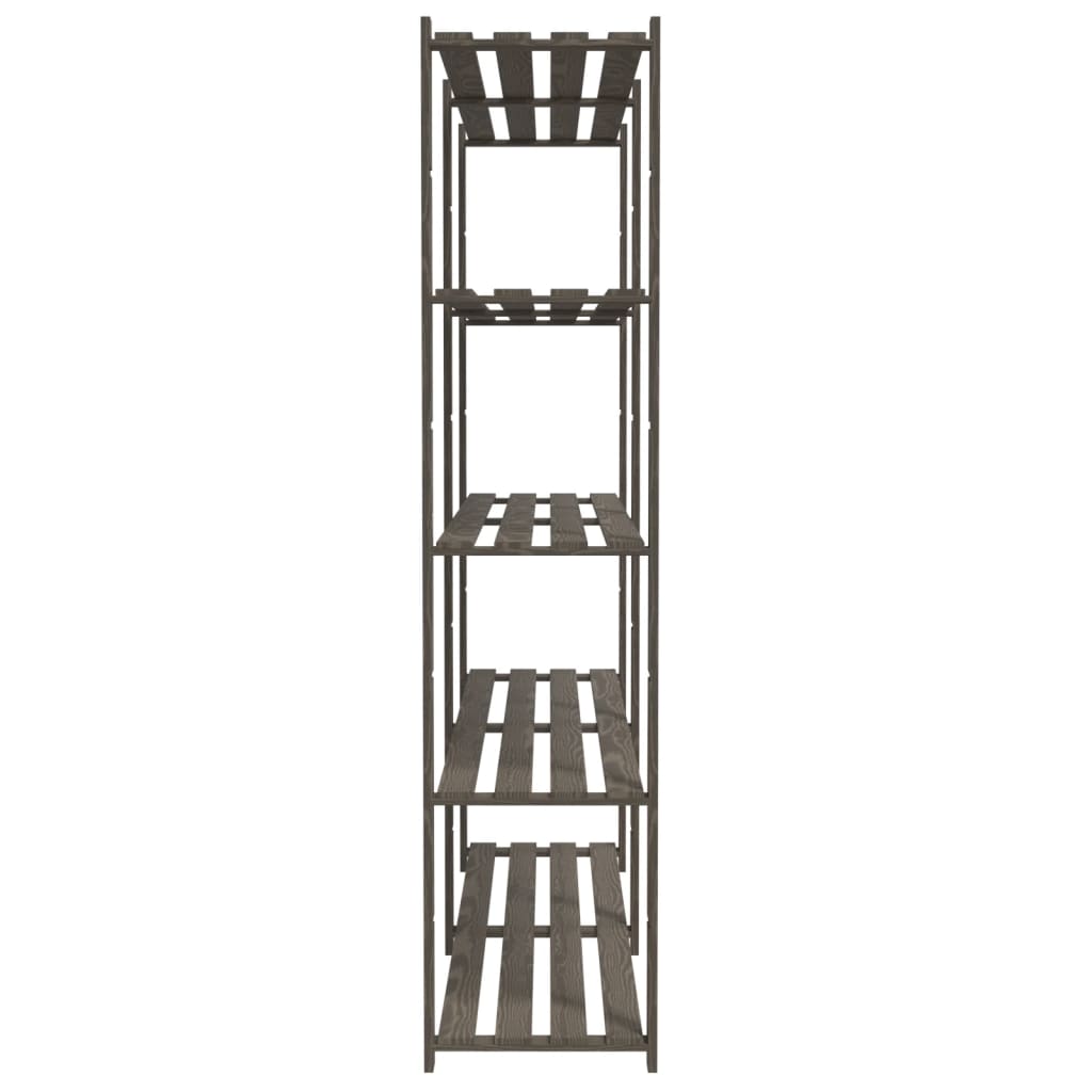Opbergrek 5-laags 170x38x170 cm massief grenenhout grijs is nu te koop bij PeponiXL, paradijselijk wonen!
