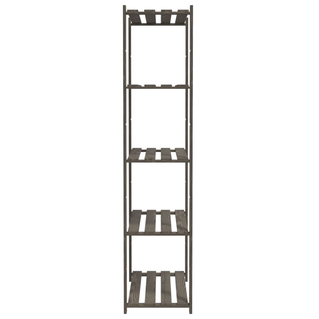 Opbergrek 5-laags 80x38x170 cm massief grenenhout grijs is nu te koop bij PeponiXL, paradijselijk wonen!