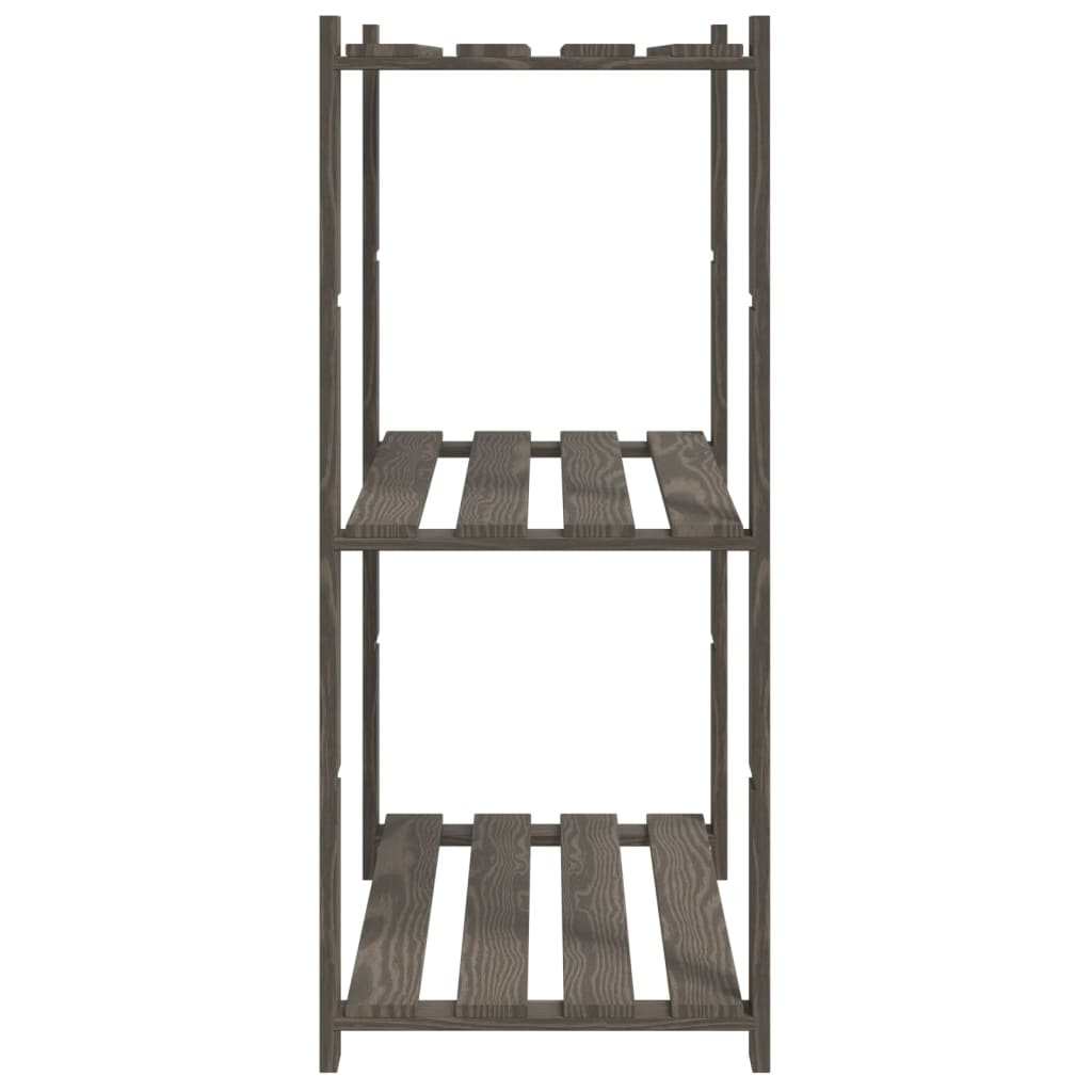 Opbergrek 3-laags 80x38x90 cm massief grenenhout grijs is nu te koop bij PeponiXL, paradijselijk wonen!