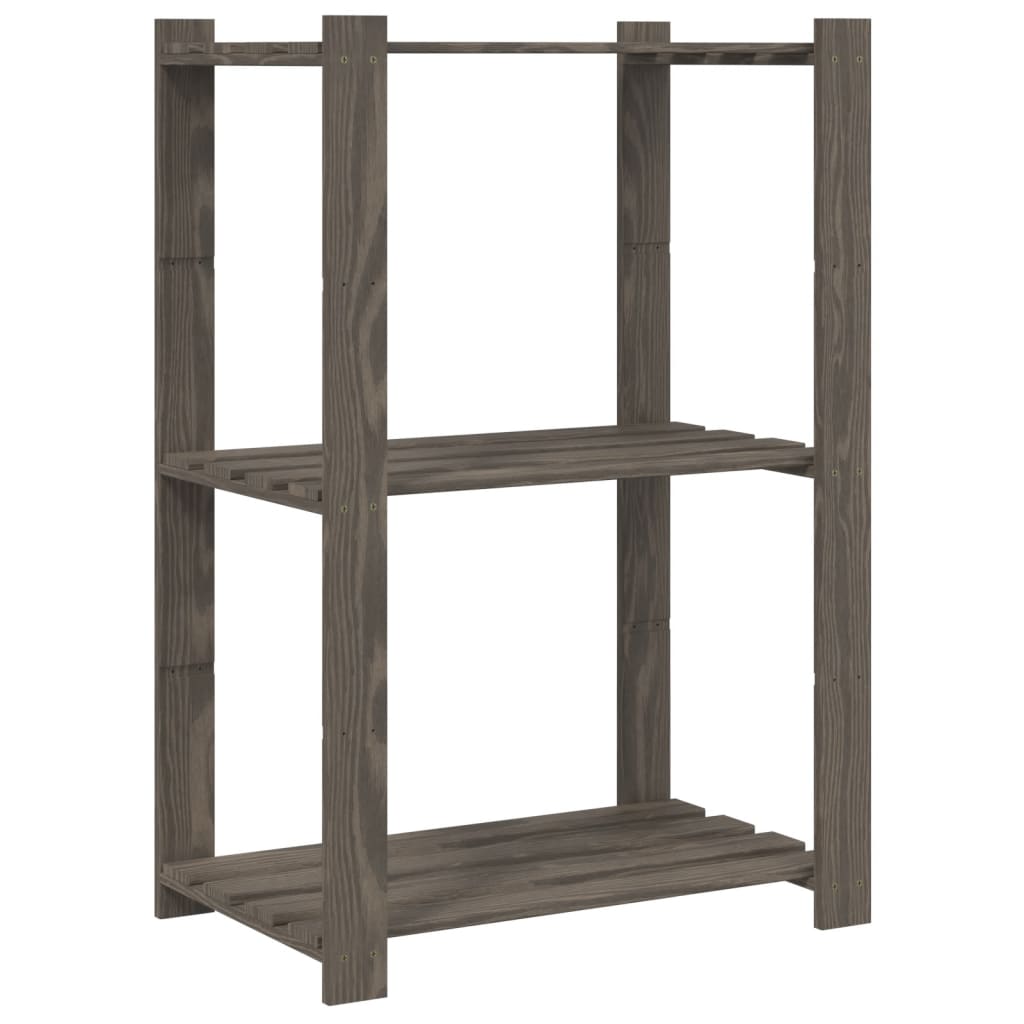 Opbergrek 3-laags 60x38x90 cm massief grenenhout grijs is nu te koop bij PeponiXL, paradijselijk wonen!