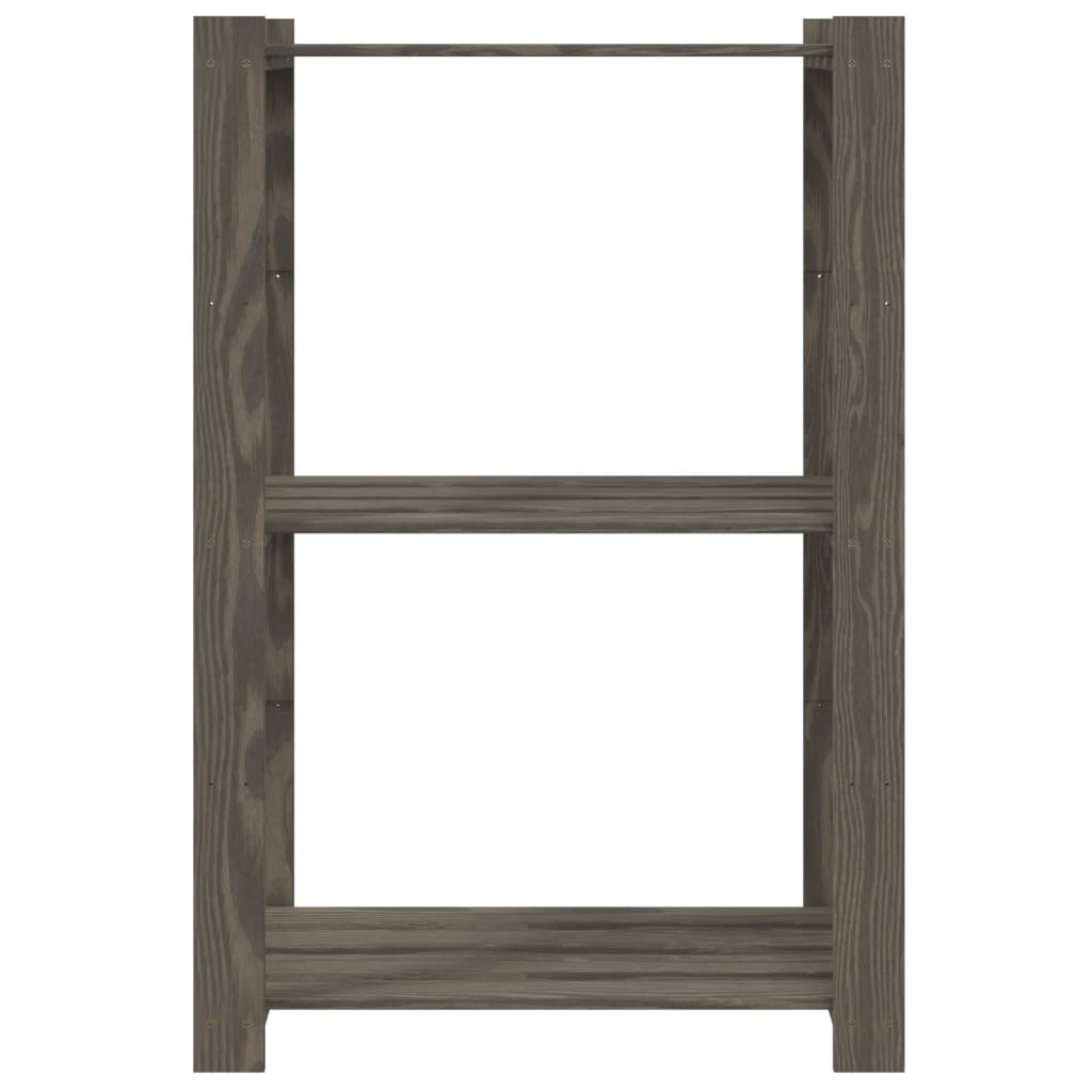 Opbergrek 3-laags 60x38x90 cm massief grenenhout grijs is nu te koop bij PeponiXL, paradijselijk wonen!