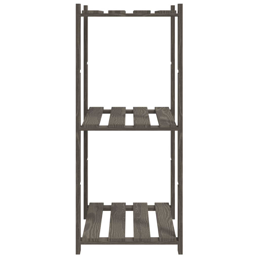Opbergrek 3-laags 60x38x90 cm massief grenenhout grijs is nu te koop bij PeponiXL, paradijselijk wonen!