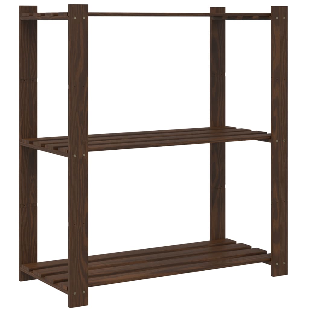 Opbergrek 3-laags 80x38x90 cm massief grenenhout bruin is nu te koop bij PeponiXL, paradijselijk wonen!