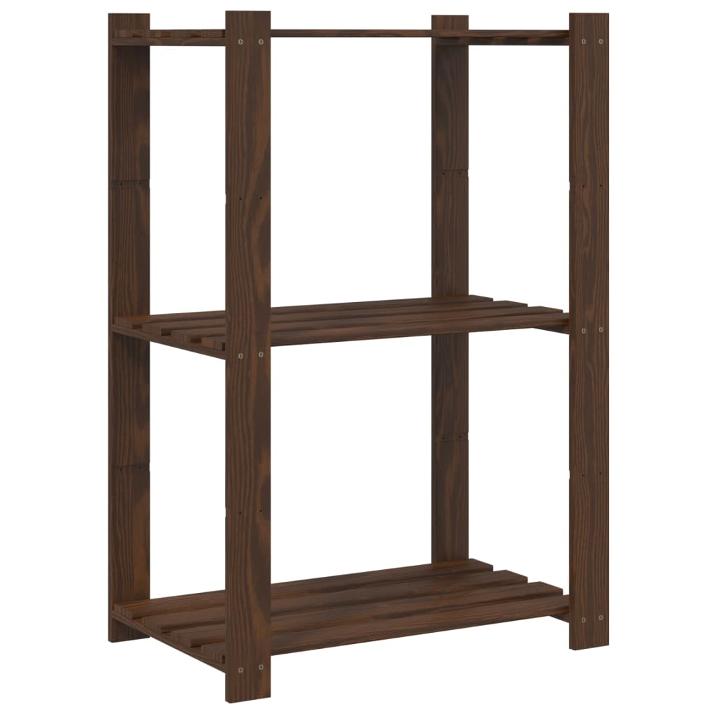 Opbergrek 3-laags 60x38x90 cm massief grenenhout bruin is nu te koop bij PeponiXL, paradijselijk wonen!