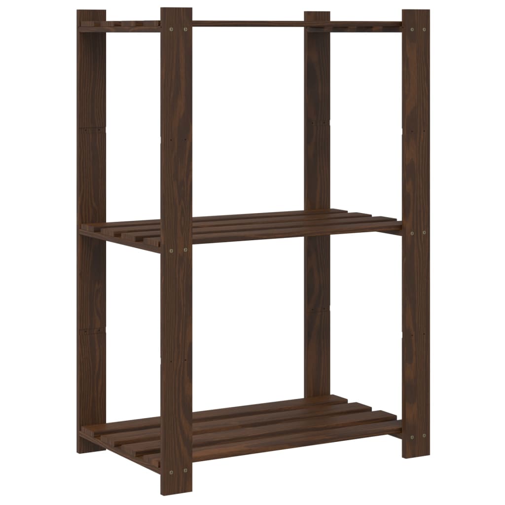 Opbergrek 3-laags 60x38x90 cm massief grenenhout bruin is nu te koop bij PeponiXL, paradijselijk wonen!