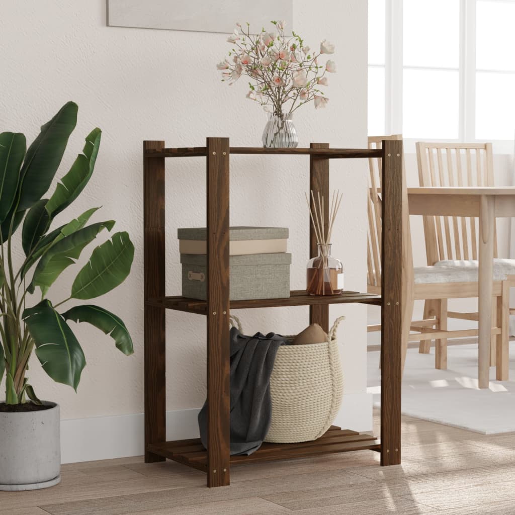 Opbergrek 3-laags 60x38x90 cm massief grenenhout bruin is nu te koop bij PeponiXL, paradijselijk wonen!