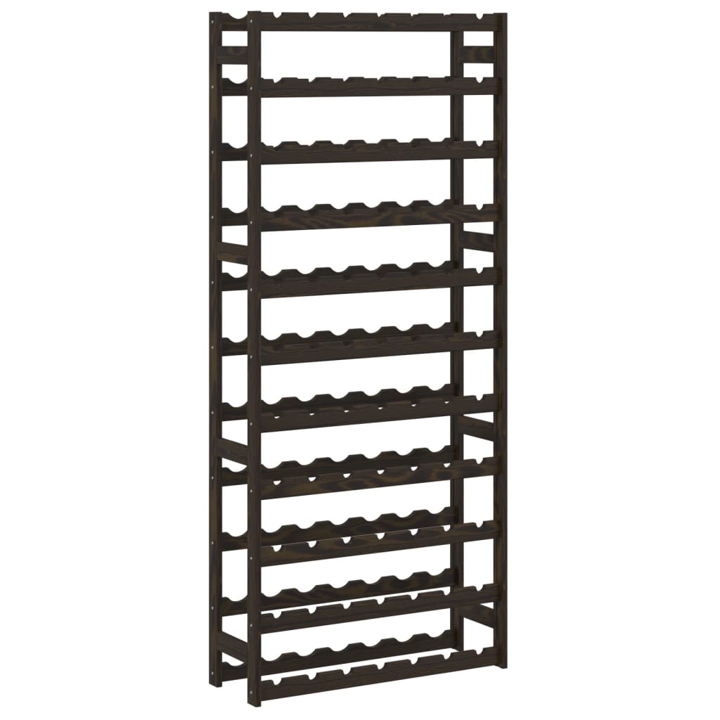 Wijnrek voor 77 flessen massief grenenhout zwart is nu te koop bij PeponiXL, paradijselijk wonen!