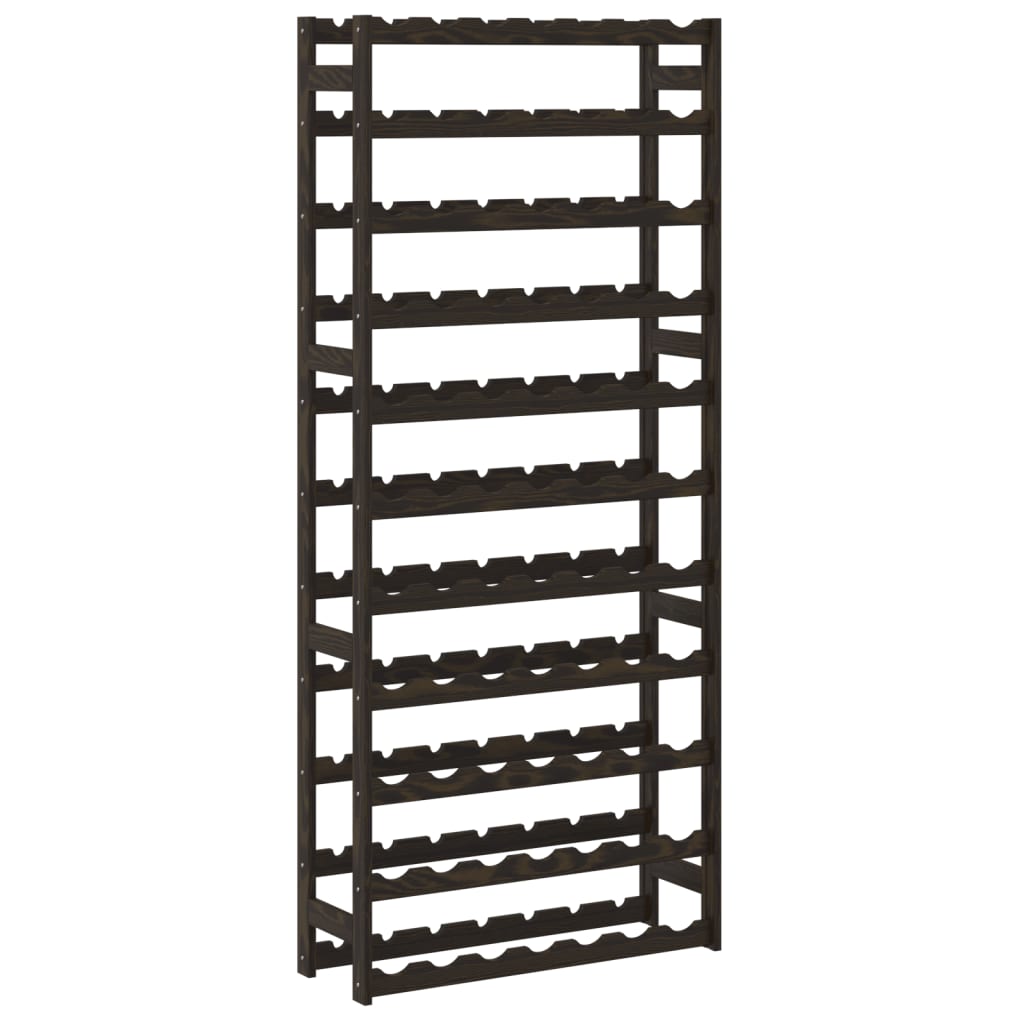 Wijnrek voor 77 flessen massief grenenhout zwart is nu te koop bij PeponiXL, paradijselijk wonen!
