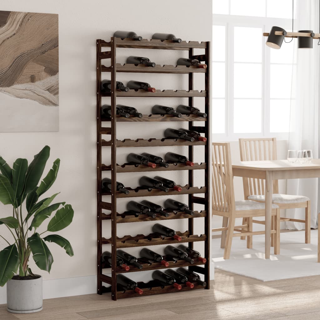 Wijnrek voor 77 flessen massief grenenhout zwart is nu te koop bij PeponiXL, paradijselijk wonen!