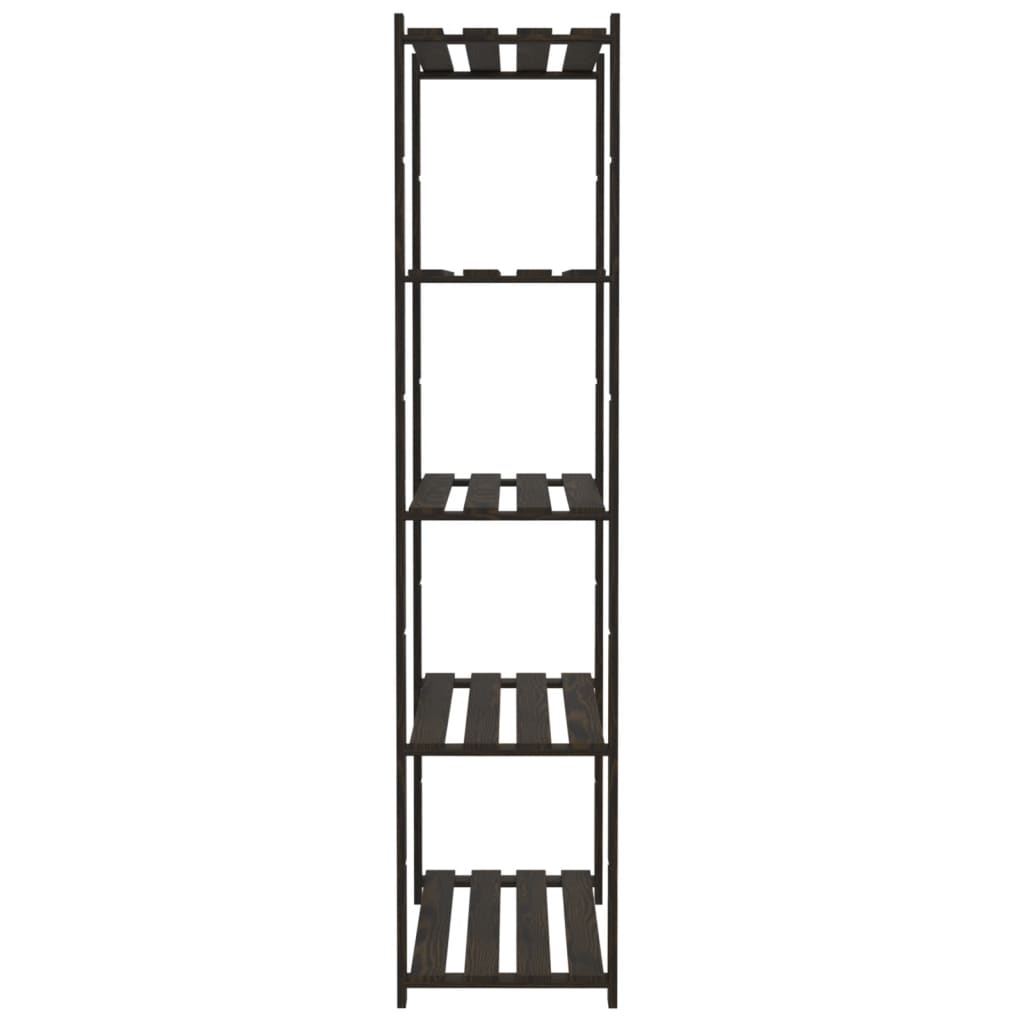 Opbergrek 5-laags 80x38x170 cm massief grenenhout zwart is nu te koop bij PeponiXL, paradijselijk wonen!