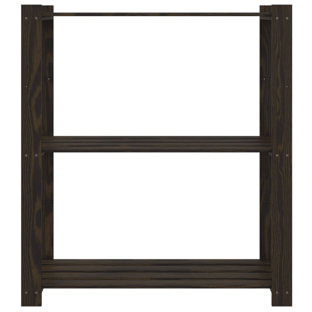Opbergrek 3-laags 80x38x90 cm massief grenenhout zwart is nu te koop bij PeponiXL, paradijselijk wonen!