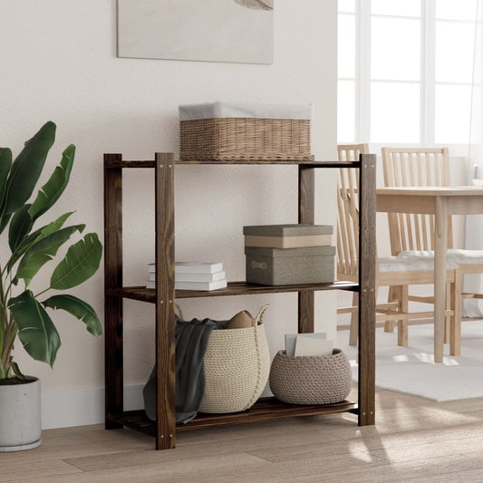 Opbergrek 3-laags 80x38x90 cm massief grenenhout zwart is nu te koop bij PeponiXL, paradijselijk wonen!