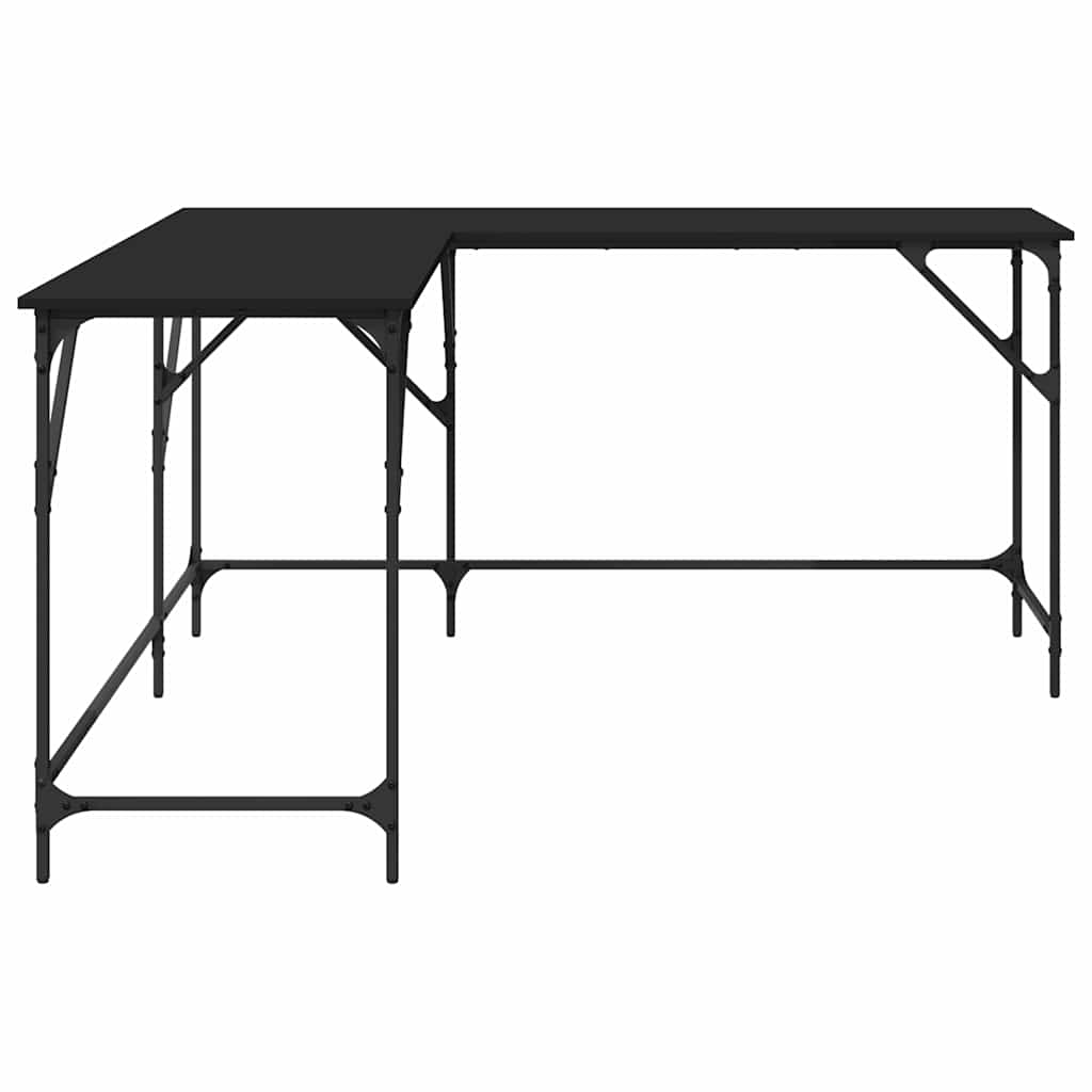 Bureau 149x149x75 cm bewerkt hout zwart is nu te koop bij PeponiXL, paradijselijk wonen!